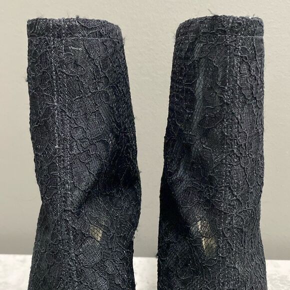 Guess Black Lace Mesh Gorgeous Ankle Boots/Booties Peep Toe Size 7.5 - Picture 4 of 16